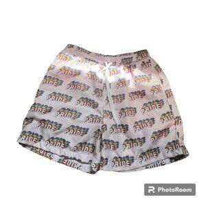 bottoms out pride pink swim trunks